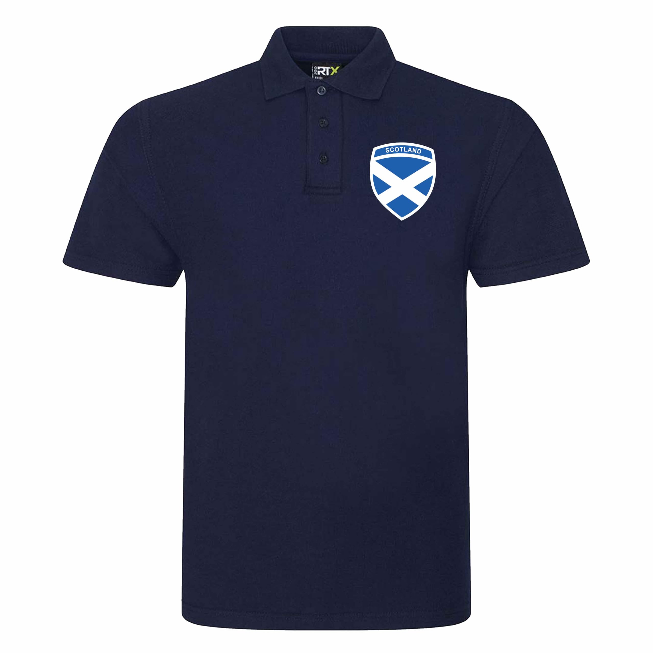 Scotland Football Polo Shirt UK Football 2026 Fan Shirt Scotland Supporter Saltire Crest Polo Shirt Men Women Unisex Matchday Tops Navy XL Style 1