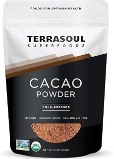 Terrasoul Superfoods Raw Organic Cacao Powder 16oz - Pure Rich Chocolate for Smoothies Baking Keto Brownies Hot Cocoa