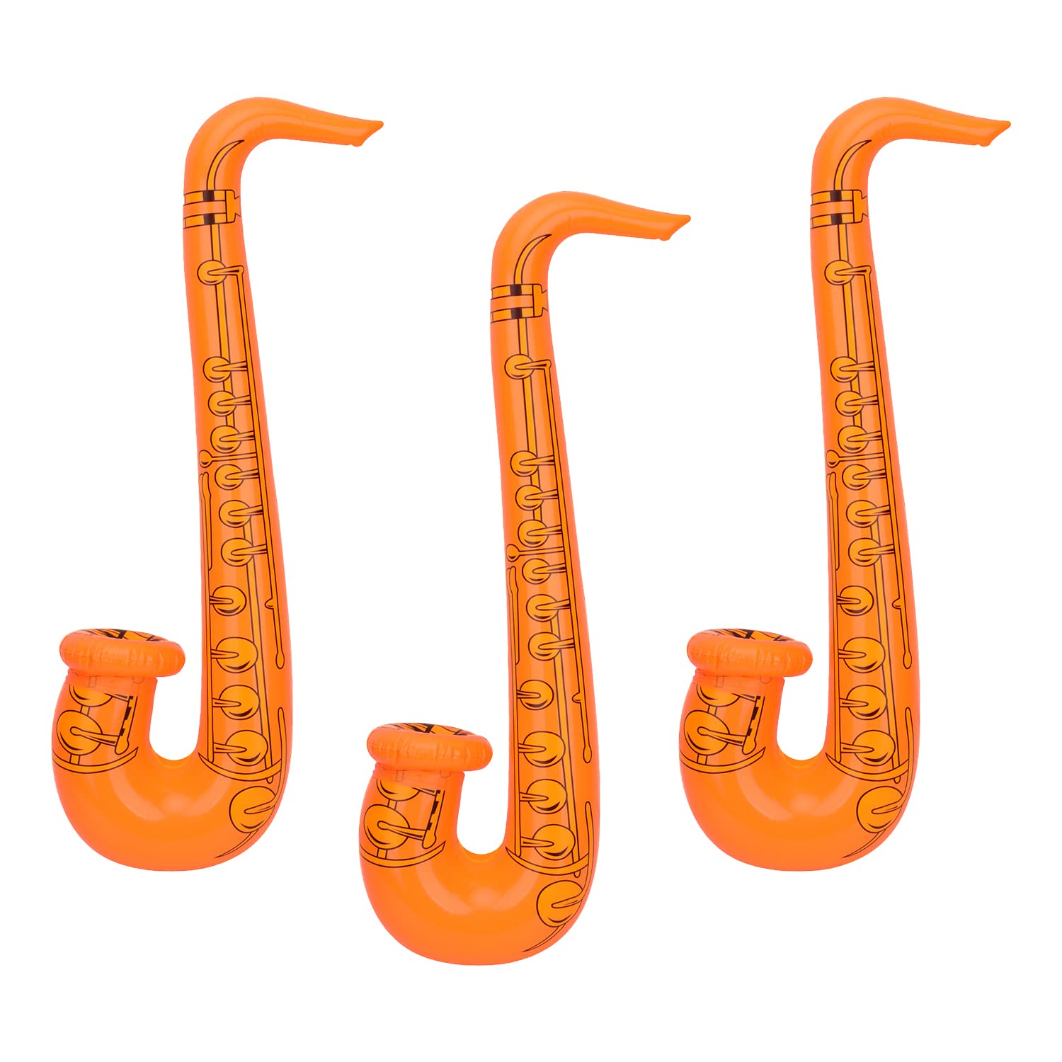 WedDecor Inflatable Guitar Saxophone Toys Favours Balloon, Musical Instruments Accessories For Kids and Adults Party Decoration, Hen Night Party, 3pcs, Orange — image 1