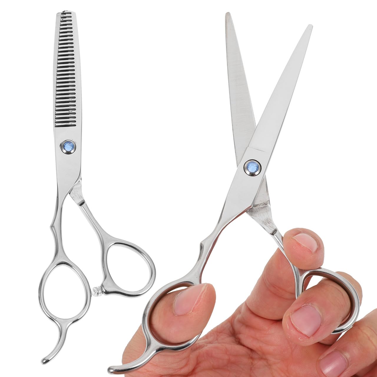 Healeved Ciseaux de Coiffure Gauchers Coupe Précise en Acier Inoxydable pour 2 Pièces Poignée Créative et Usage Professionnel Amateur