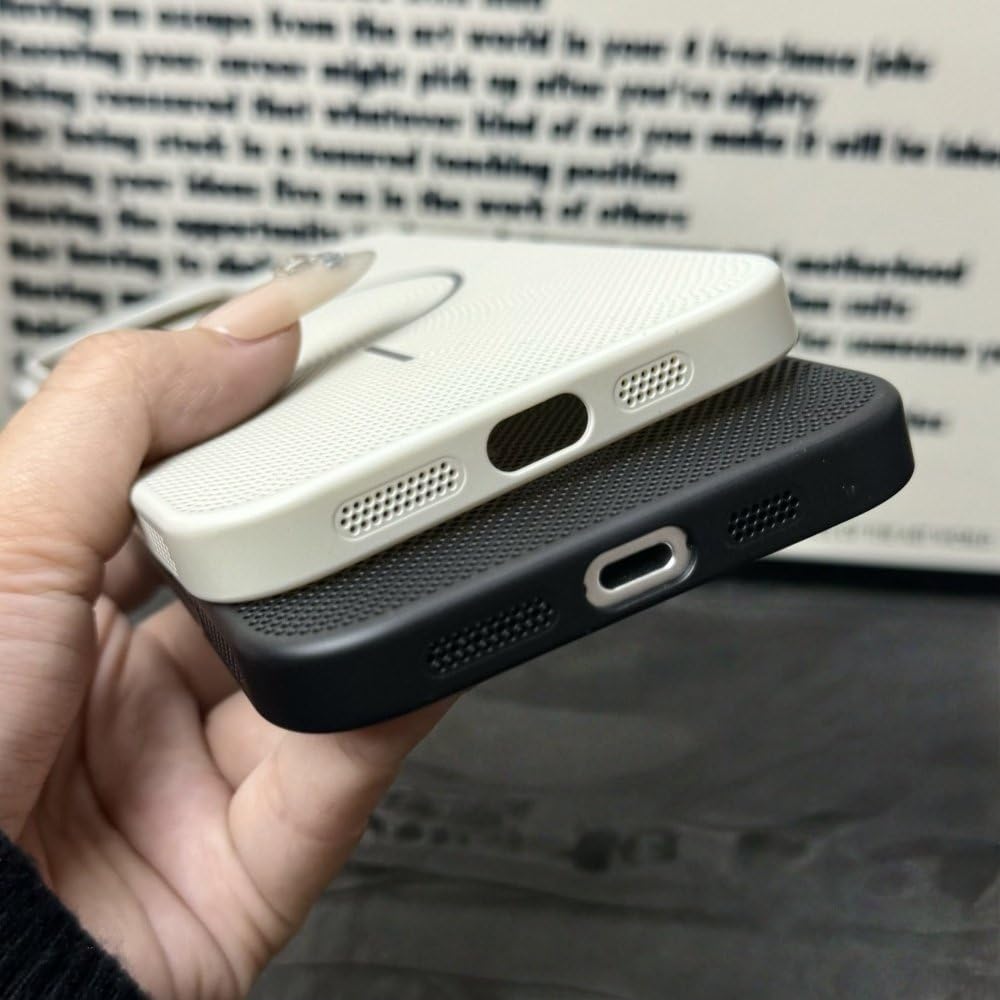 Etui magnetyczne z siateczki rozpraszającej ciepło do iPhone'a 16 15 14 Plus 13 12 11 Pro Max, oddychające, chłodzące, różowe, do iPhone'a 16 Pro Max