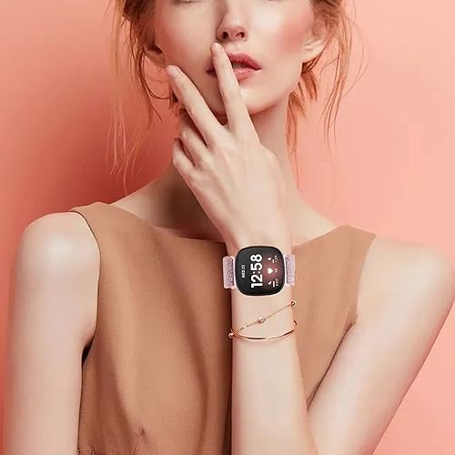 Miniatura 6 de Paquete de 5 correas elásticas de nailon compatibles con Fitbit VersaVersa 2Versa LiteVersa SE para mujeres y hombres, pulsera elástica deportiva