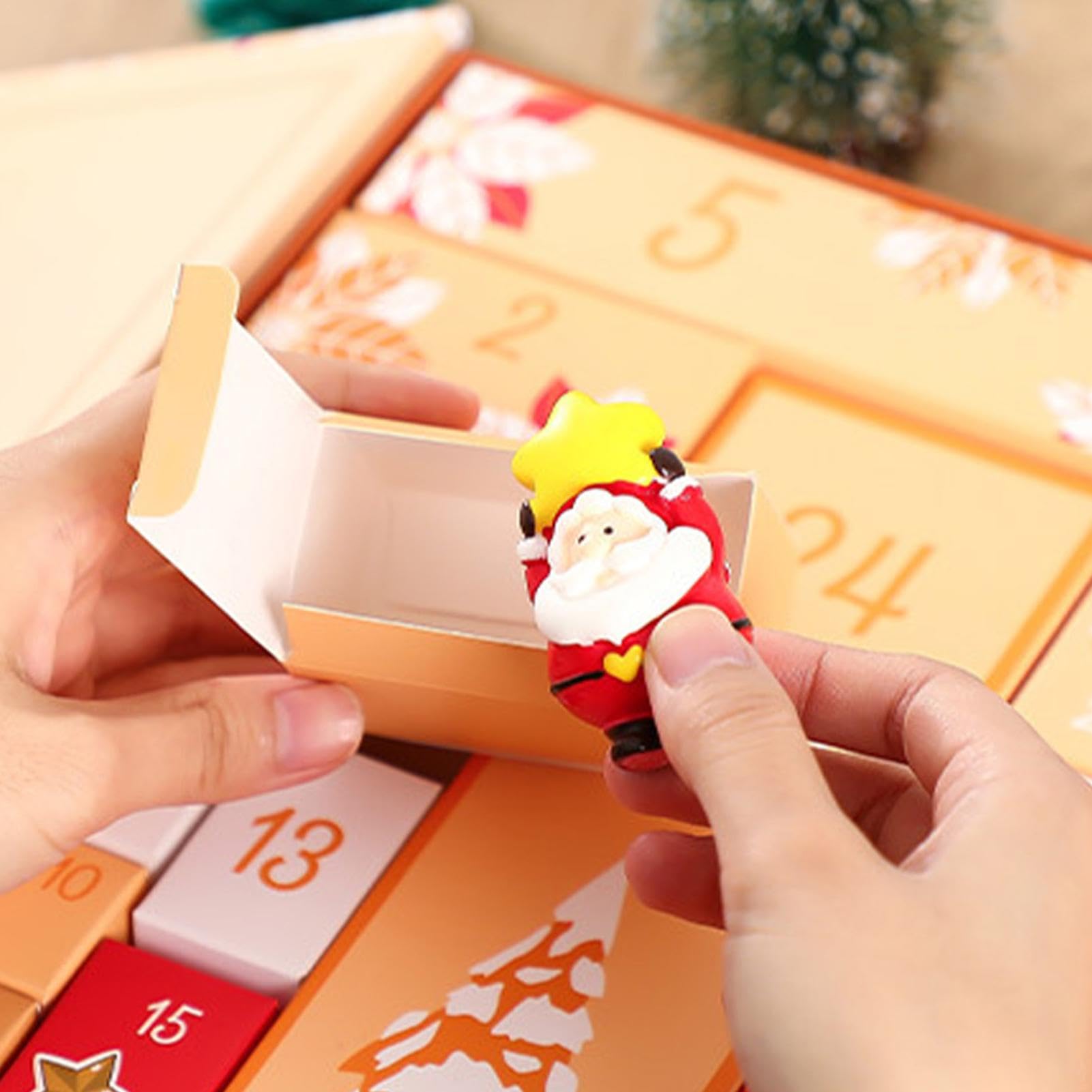 Set di scatole per conto alla rovescia per 24 giorni, scatole vuote in cartone riempibili, per bambini e adulti, per feste divertenti (arancione)