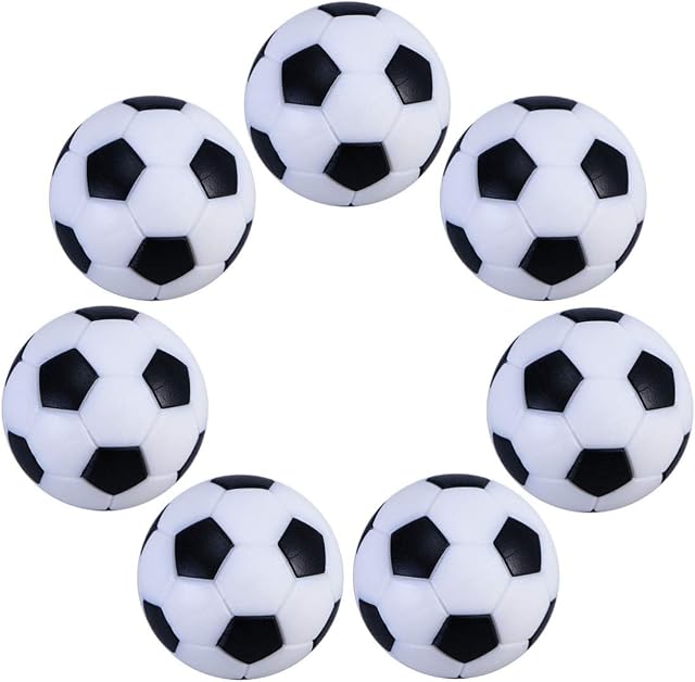 Veemoon Mini Table Football Soccer Balls Replacement, 6 pcs 32mm Table Soccer Foosballs Replacements Black and White Soccer Balls for Stress, Relief, Relaxation