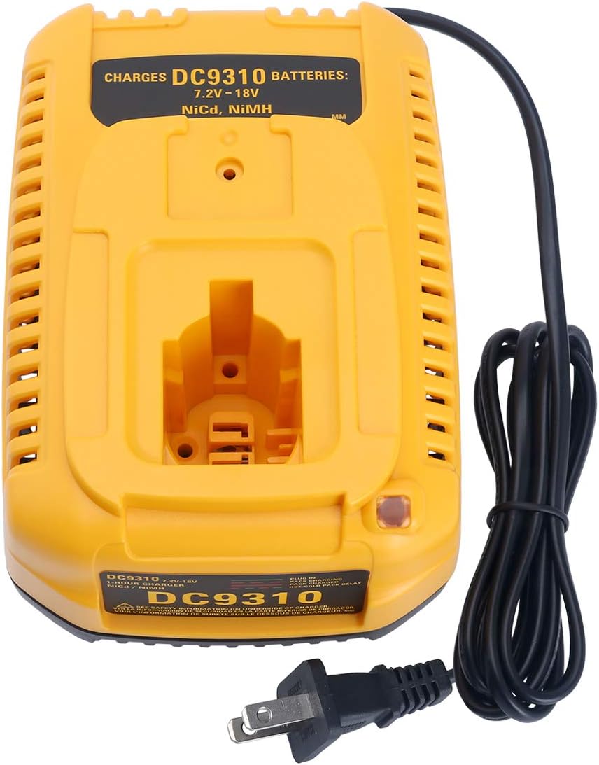 DC9310 Fast Charger Replace for DEWALT 18 Volts Battery Charger DW9116 Compatible with Dewalt 7.2V-18V NiCD/NiMH Battery DC9098 DC9096 DC9091 DE9057 DW9072(Not for Lithium Battery)
