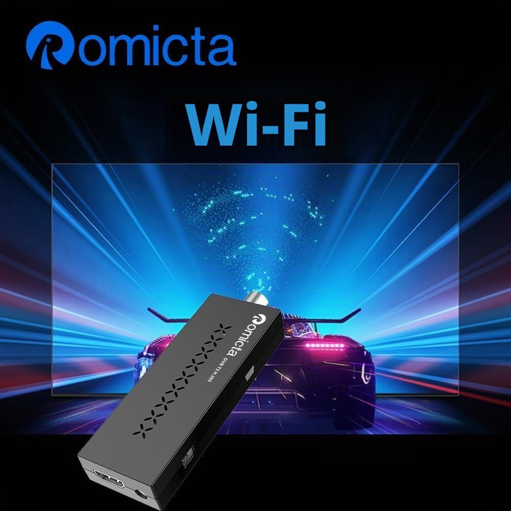 Romicta Decoder Digitale Terrestre 2024 - Decoder DVB-T2/C 1080P H.265 HEVC 10Bit, Ricevitore TV con USB PVR, WiFi, YouTube, LCN, HDMI, SCART, Lettore Multimediale, Telecomando Universale 2in1