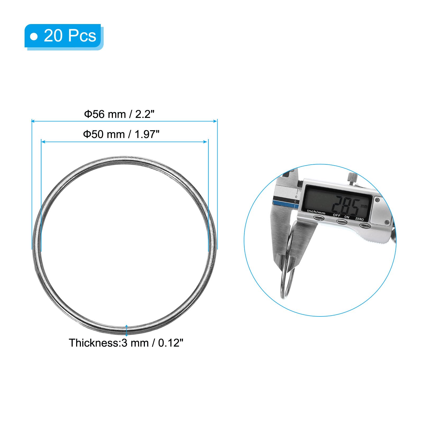 PATIKIL Metal O Rings 30mm / 1.2" - Image 2