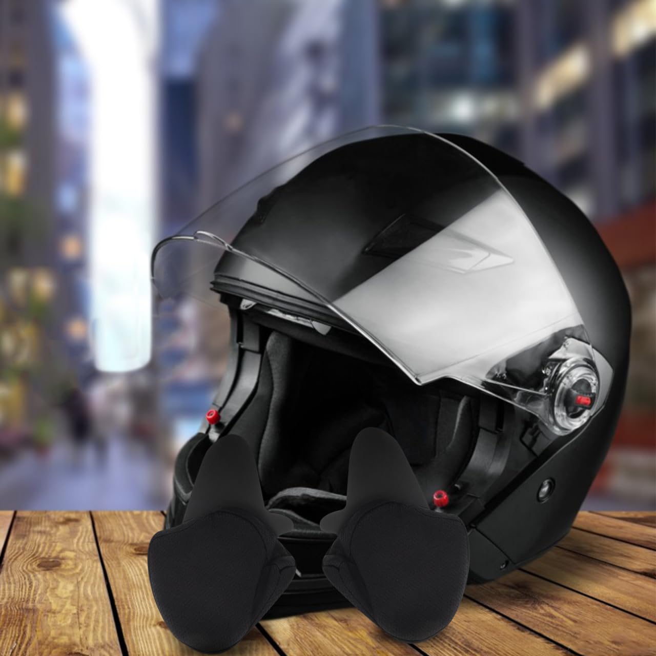 SOLUSTRE Helm Ohrschutz Ohrpolster Für Motorradhelm Windblocker Mit Vollbedeckung Stoff Ohrwärmer Als Helmzubehör Für Radfahren Schutz Vor Wind Regen Und Lärm 2 Stück
