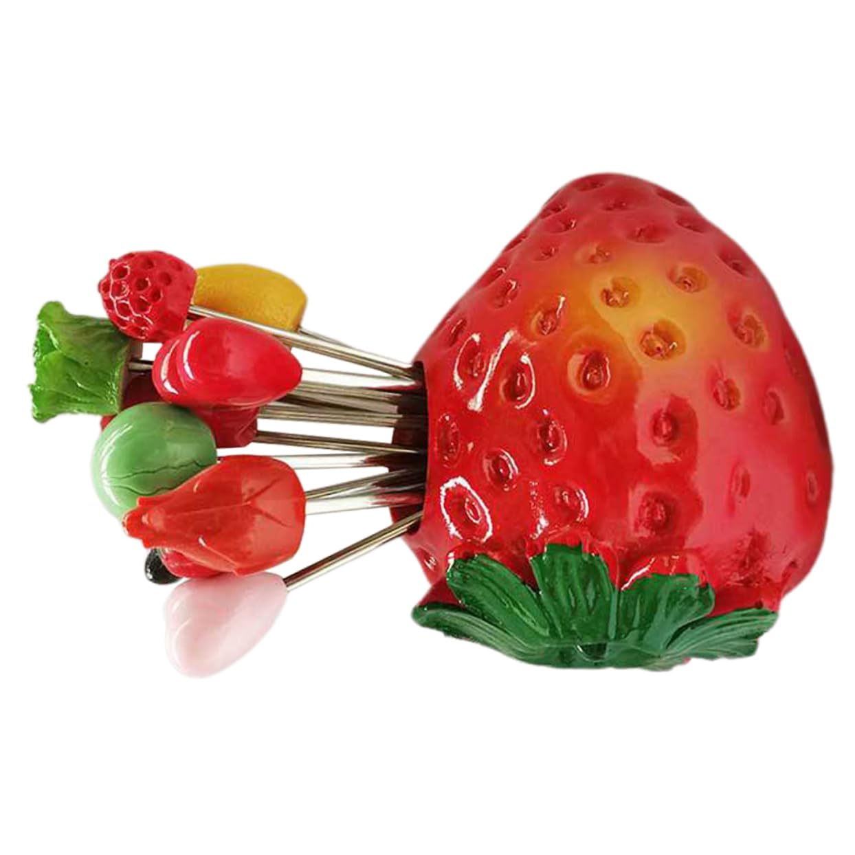 Cabilock Dessert Forks Stand Mini Fruit Fork Set Skewers for Fruit Kabobs Random Style