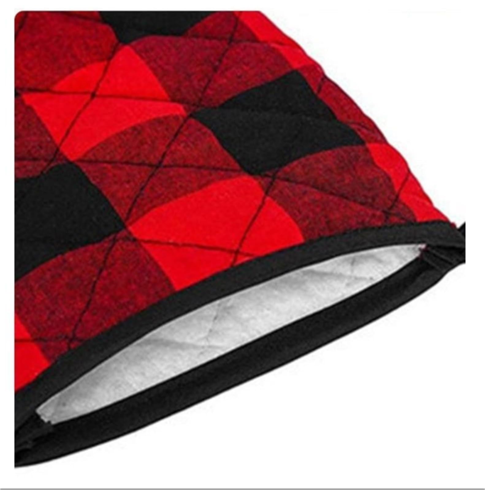 Gants de Cuisine Mitaines De Four Doublées De Coton Doux, Adaptées À La Cuisson Au Micro-Ondes Manique(Black)