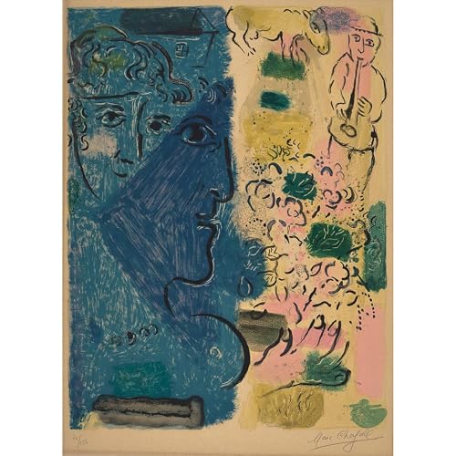 QSDTGHUIKP Marc Chagall Poster Abstract Canvas Prints Vintage Marc Chagall Wall Art Exhibition Posters and Prints for Home Office Decor 16x24in Frameless