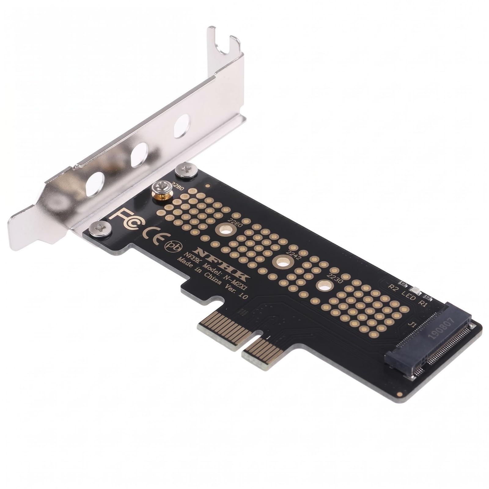 Metal Bracket PCIe x1 to M.2 SSD Adapter Card Supports 2230 2242 2260 2280 M.2 NGFF SSD Adapter Card Black Circuit Board Gold Contact Pads, Ssd to Pcie X1 Card|Computers/Tablets & Networking-picture-13
