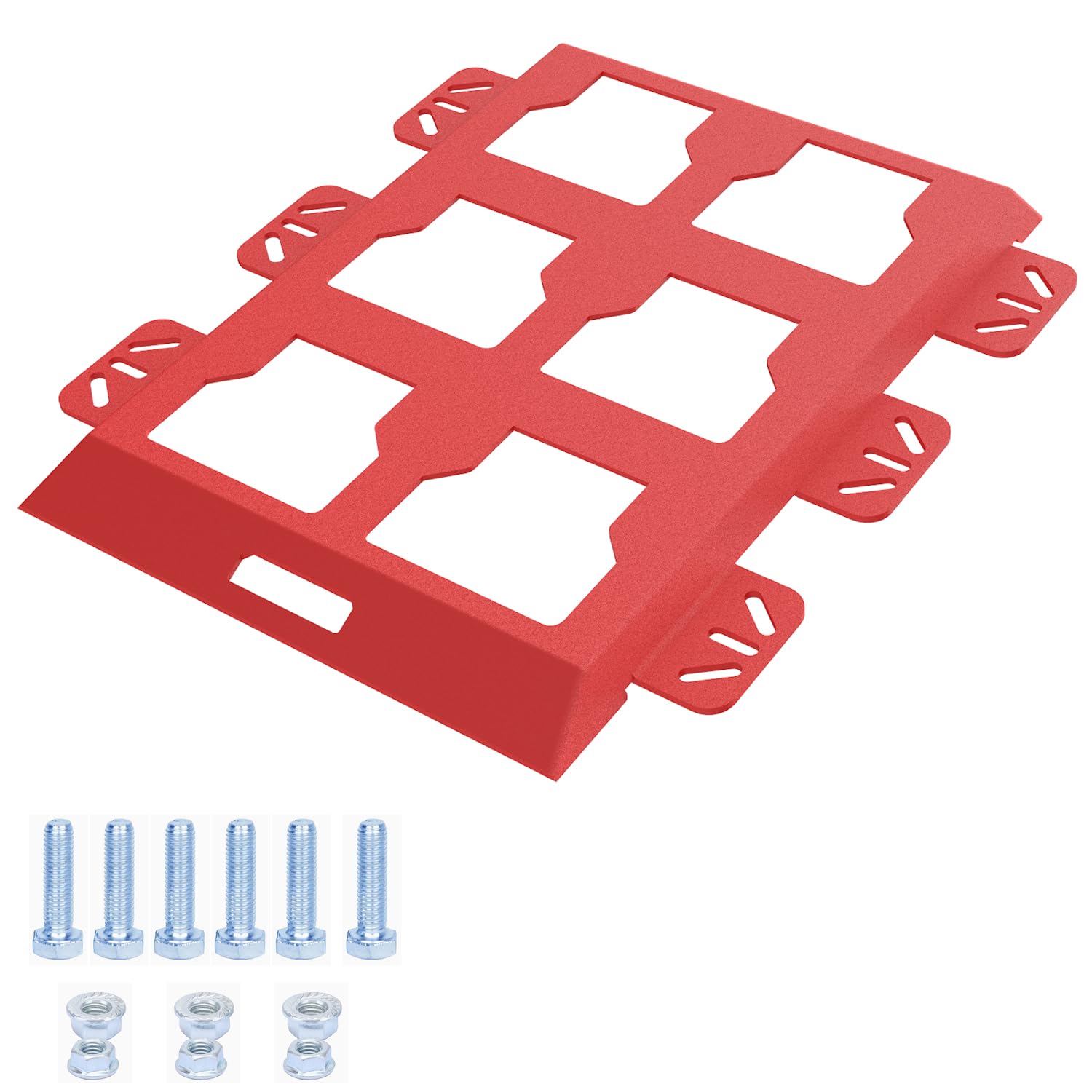 Mounting Plate Compatible with Milwaukee Packout, 50 Lbs, Metal with Powder Coat, for Tool Storage and Organization System(Half Plate-Red-1)