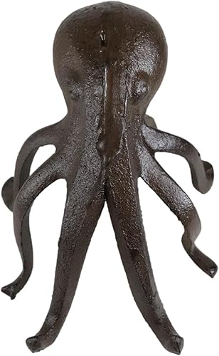 Miniatura 5 de Ebros Gift Figura decorativa de pisapapeles de hierro fundido náutico, pulpo de mar gigante de pie sobre las 8 patas de tentáculo, 6 pulgadas de