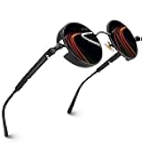 Retro Steampunk Round Polarized Sunglasses Men Womens Metal Circle Frame UV400 Protection E72