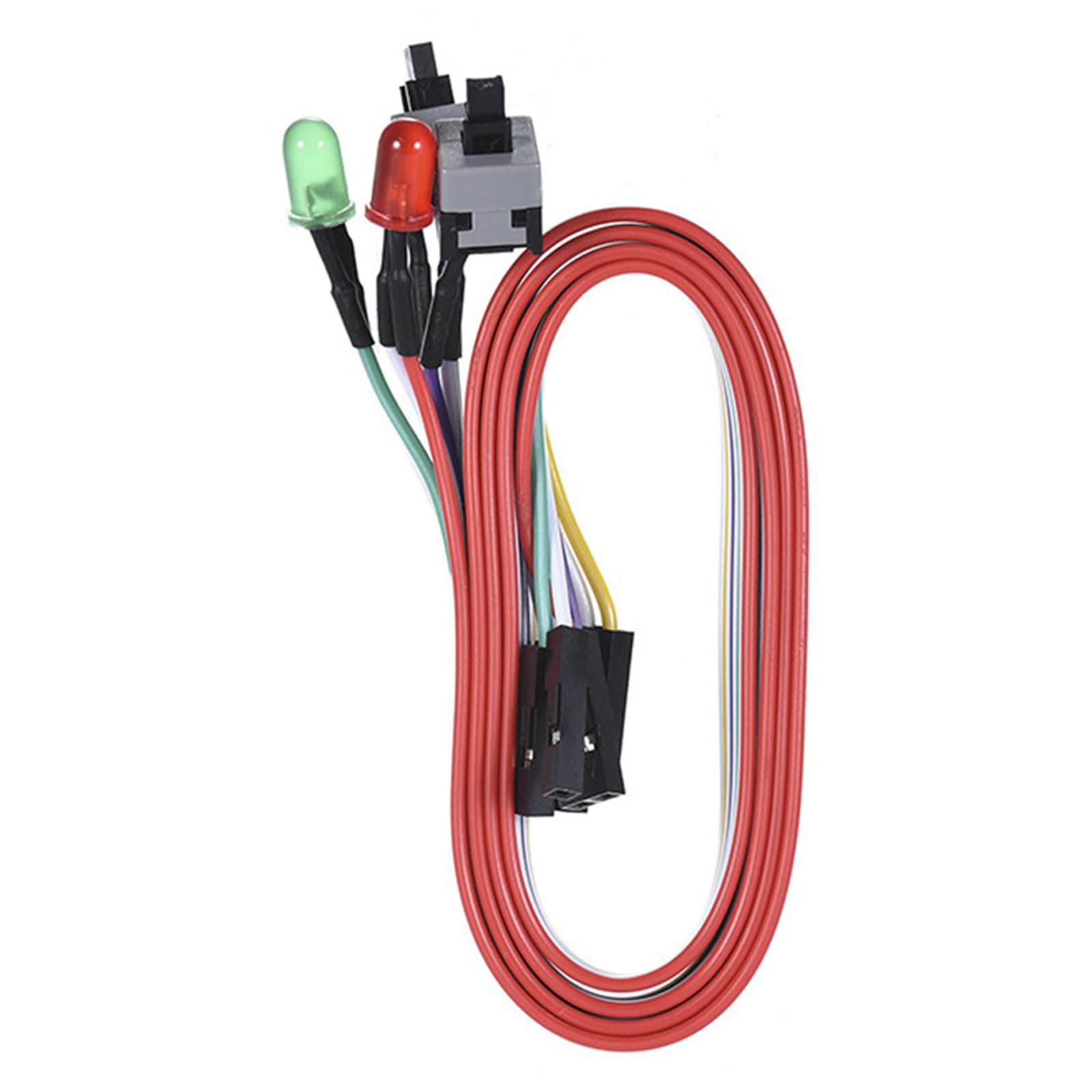 Hkfgdjdl As Shown Power Reset Cable,Pc Power Button Switches Cable With Led Indicators, 26Inch Case Front Wire For Desktop Motherboards