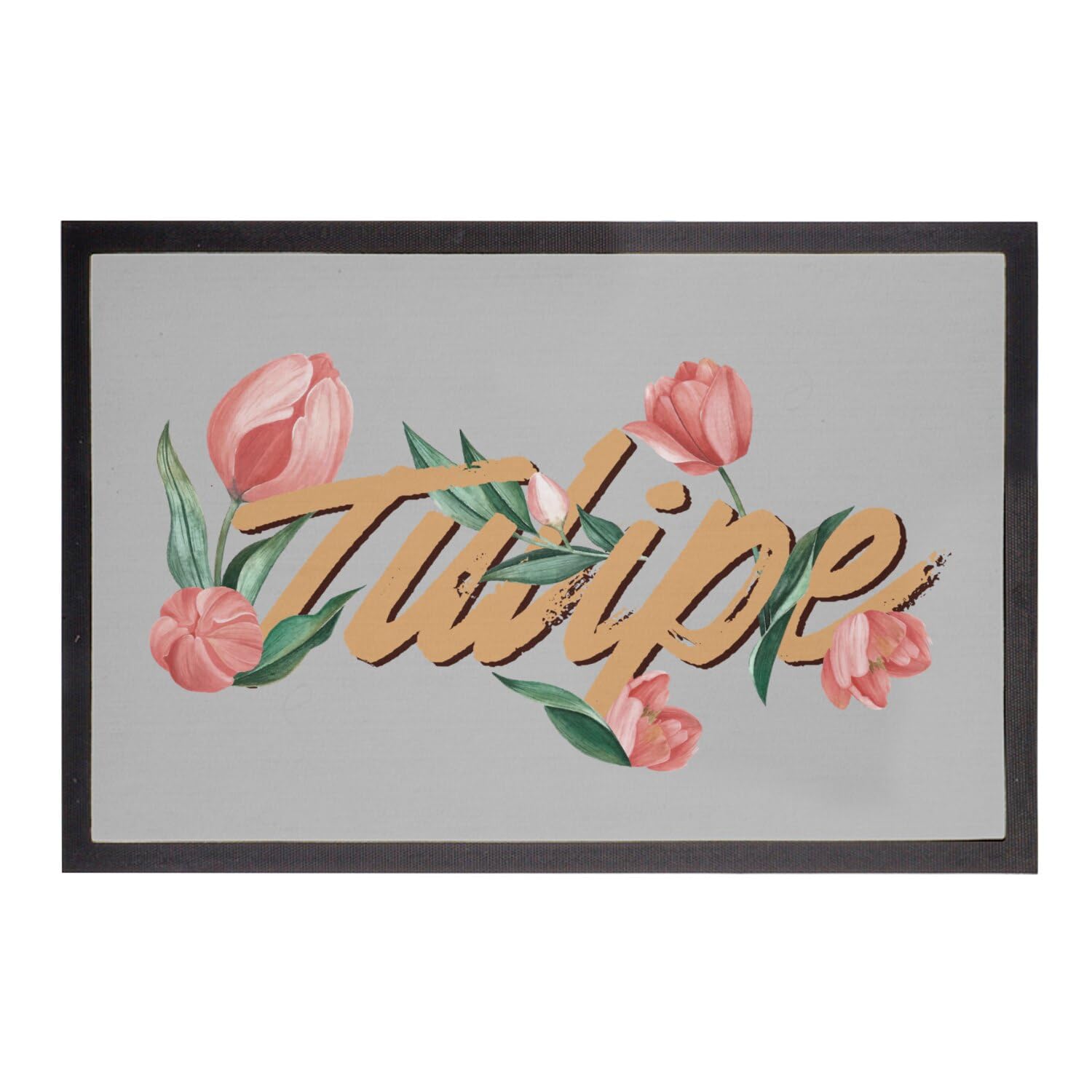 Paillasson Minimaliste Chic Tulipe Gris Haute Qualité 75x50