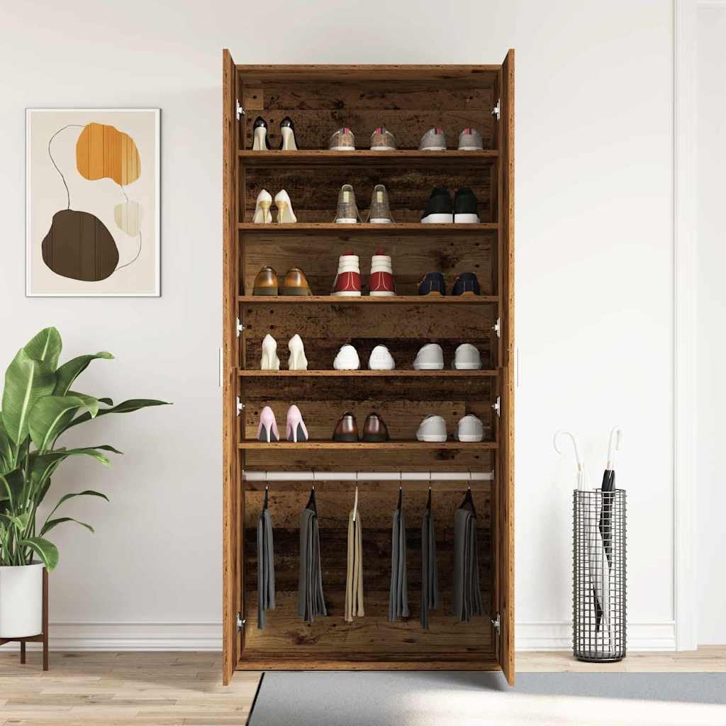 Scarpiera 80 x 39 x 178 cm in legno di ingegneria design contemporaneo