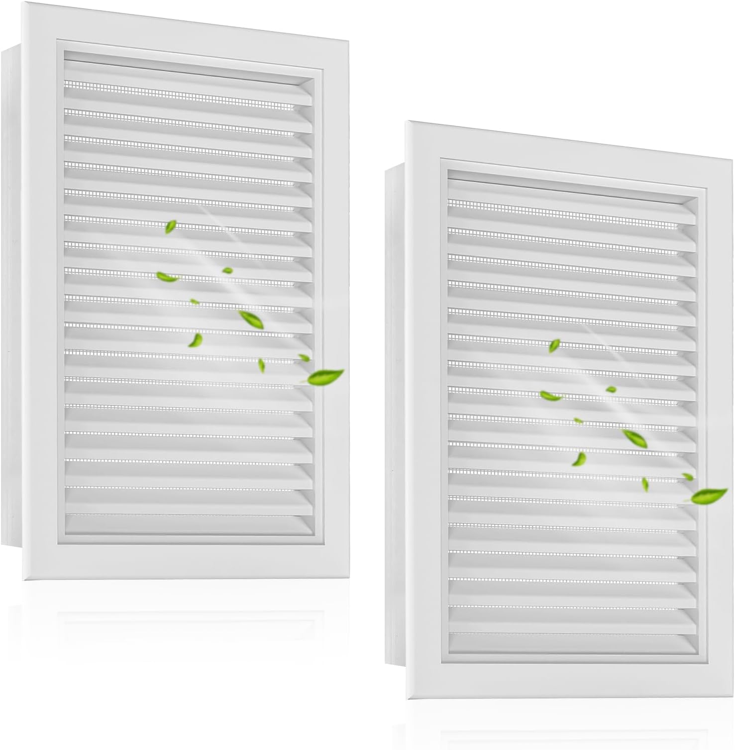 2-Pack Paintable Gable Vents - 12" x 18" Aluminum with Screen, Maximize Ventilation in Attics and Sheds, Vent Opening: 10" x 16"