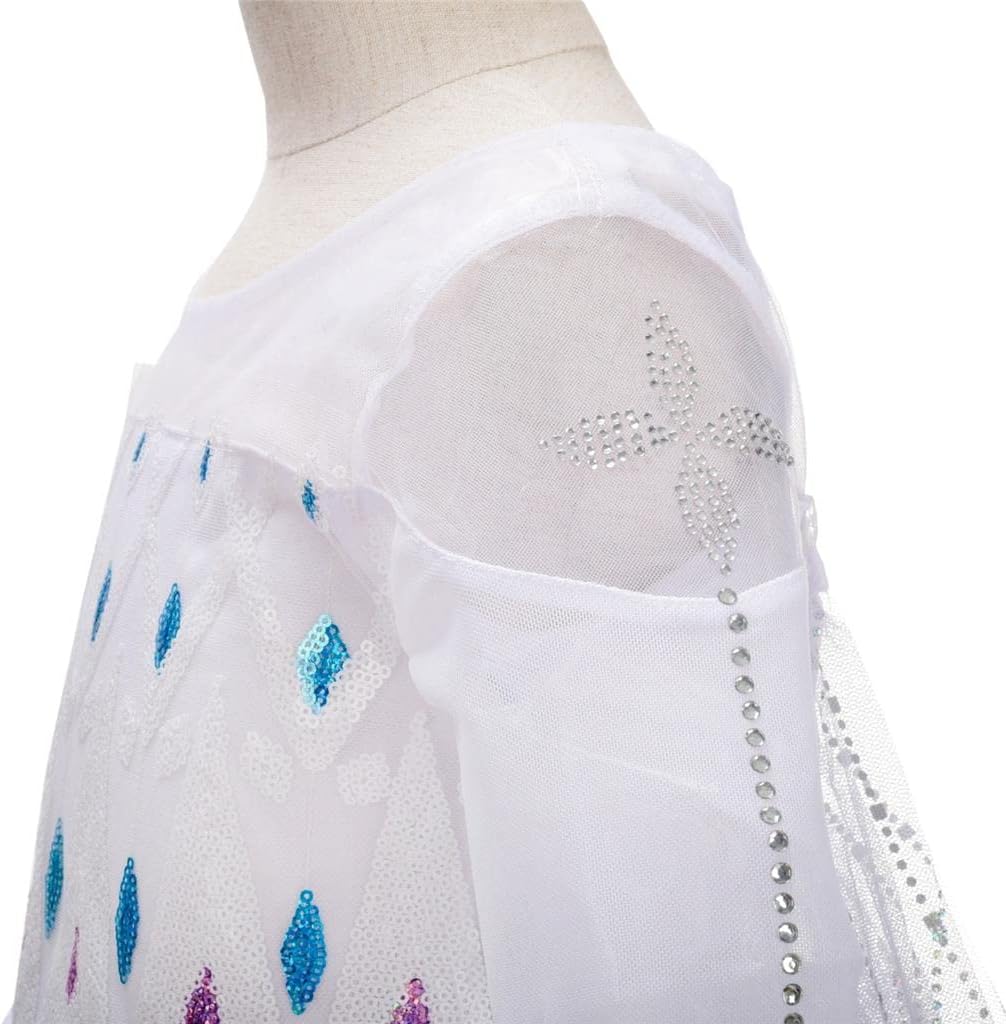 Dressy Daisy Toddler Girls Snow Queen White Dress with Cape and Accessories Fancy Party Princess Costume