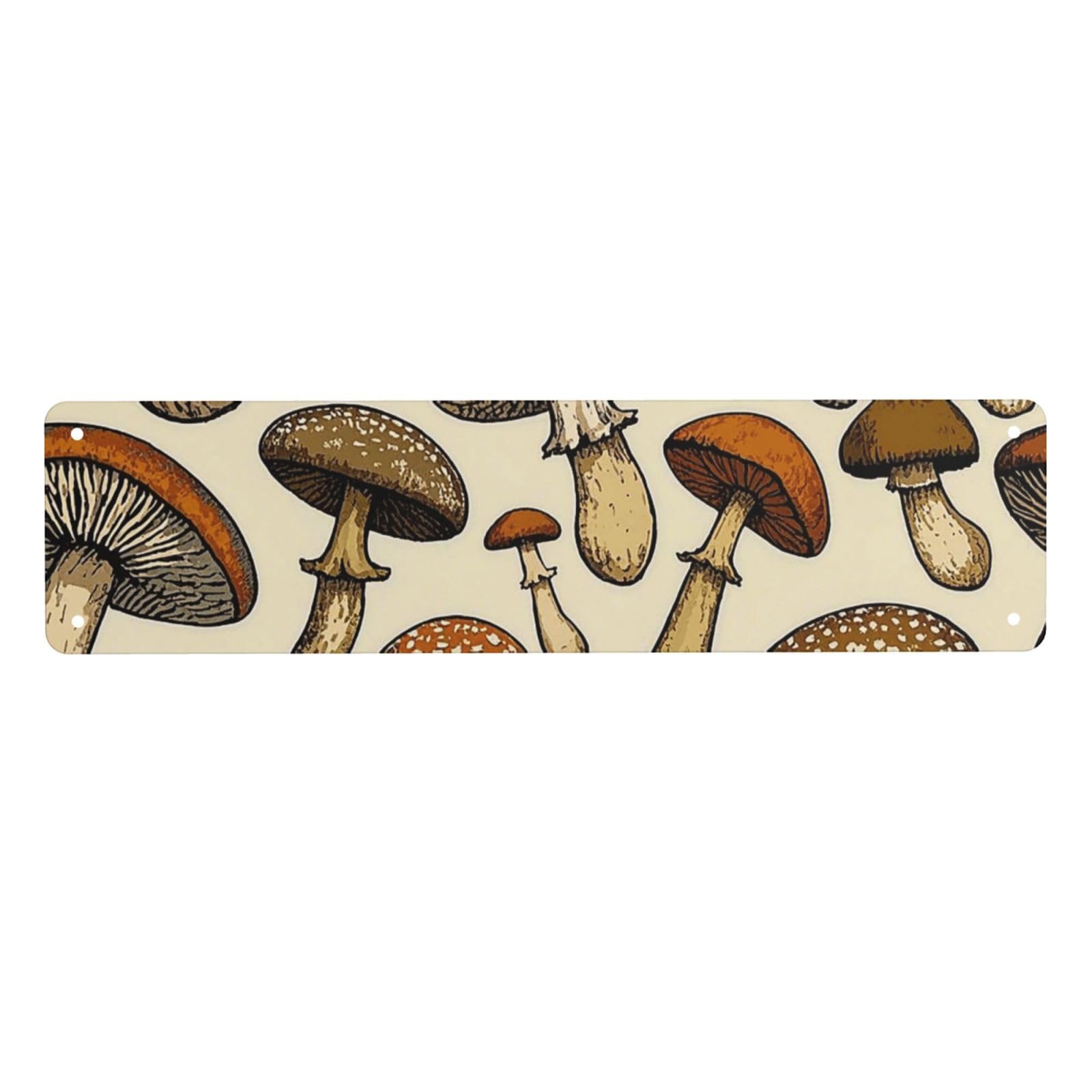 Vintage Metal Tin Signs Retro Garage Signs Stylish Wall Art Plaques for Home Decor Unique Poster 4x16 Inch Funny Mushrooms Metal Sign Outdoor Wall Decorations Gifts