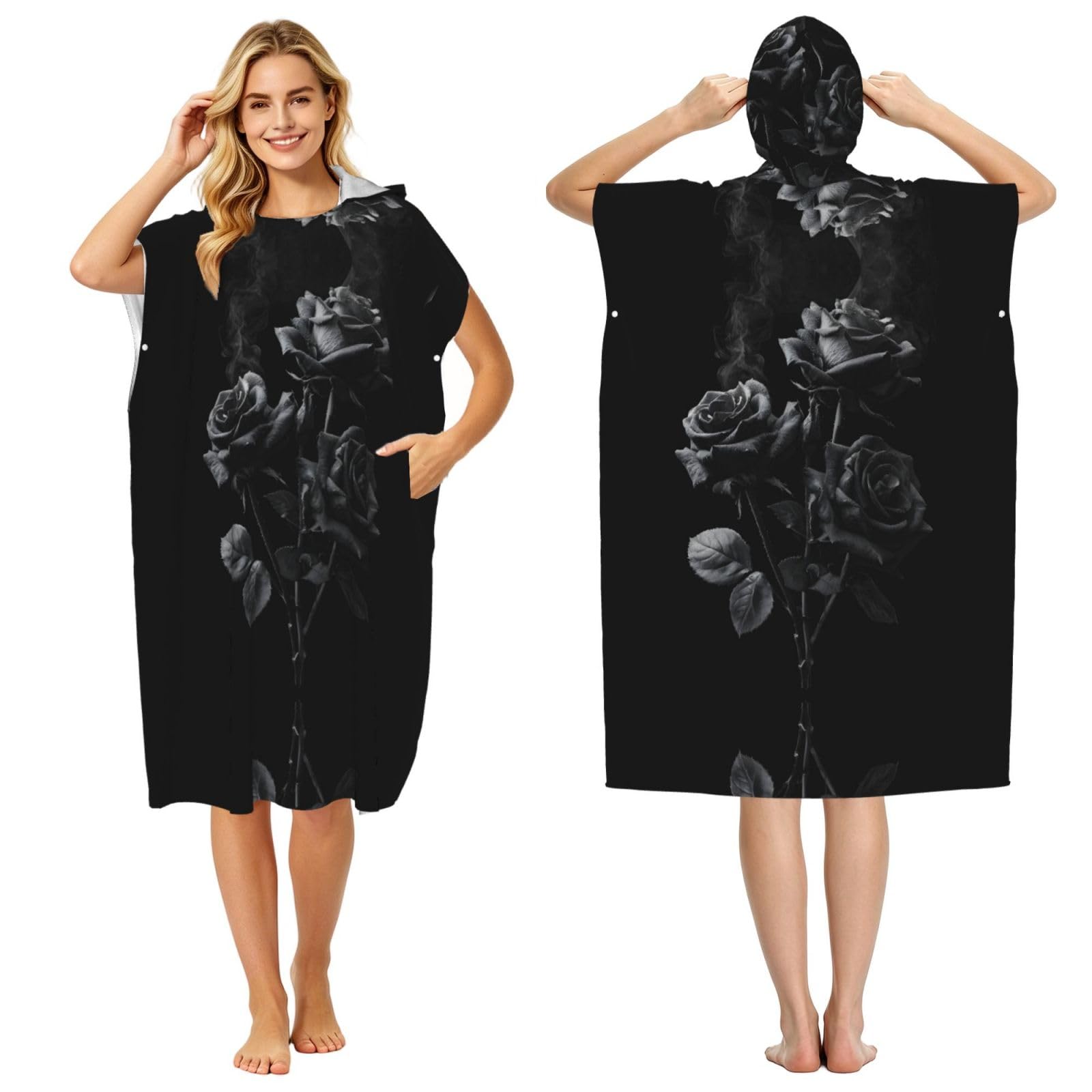 Poncho à capuche en microfibre homme et femme pour plage et surf d'été