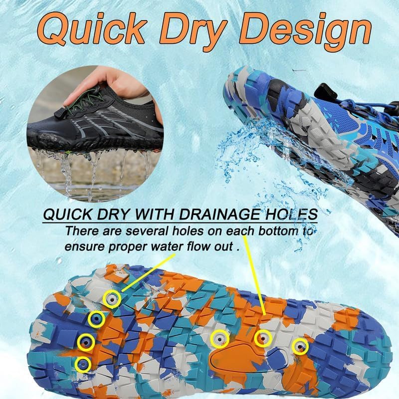 LIZRHA Water Shoes for Men and Women Quick Dry Aqua Swim Barefoot Shoes for Outdoor Fishing Beach Pool Boat Surfing Walking Water Park and Yoqa Activities Size Europe 42