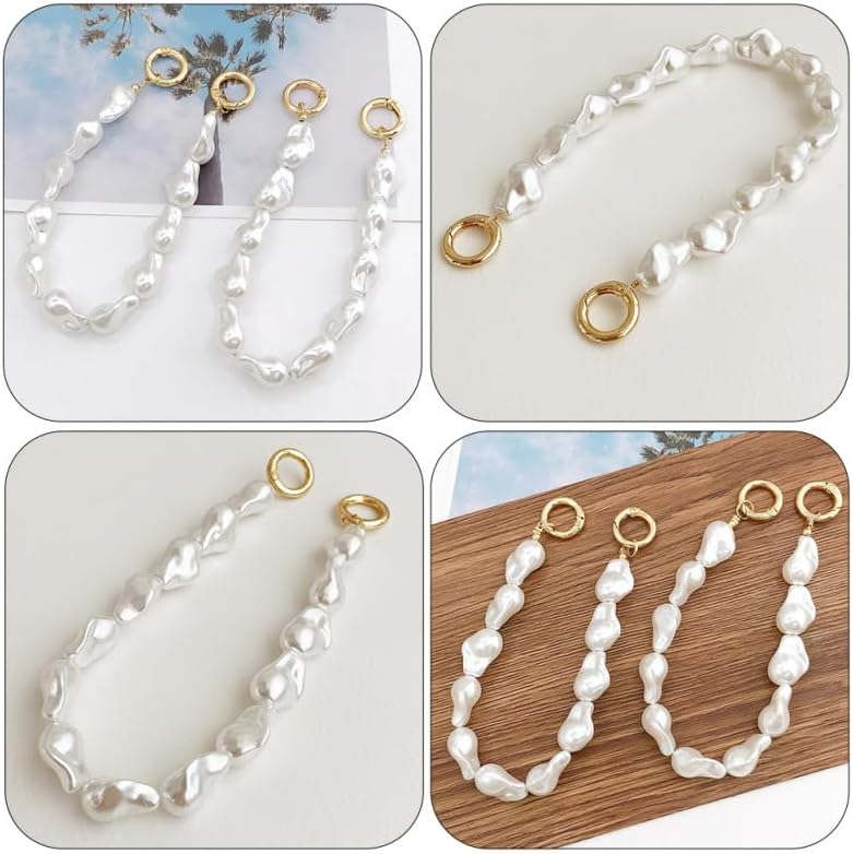 EXCEART Pearl Bag Replacement Chain Beaded Handle Chain Lightweight Extension Purse Strap for Handbags and Shoulder Bags Elegant Bag Accessories for Women - Image 2