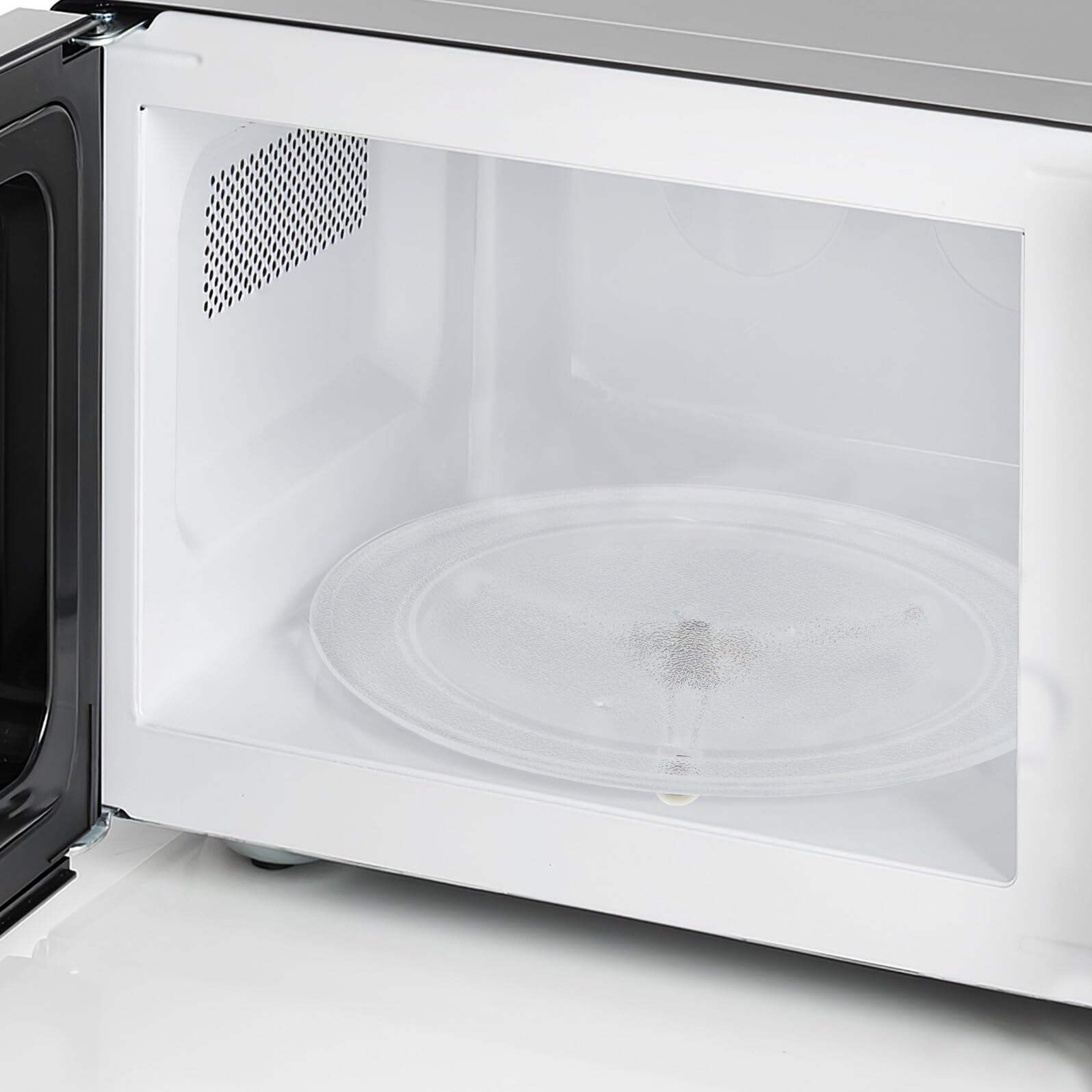 DOITOOL Plato Giratorio de Cristal para Microondas Resistente al Calor Soporte Rodillos para Rotación Silenciosa y Compatible Múltiples Modelos Bandeja de Vidrio para Cocción