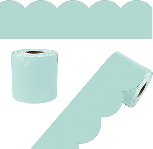 Miniatura 24 de Carson Dellosa 65 pies de bordes para tablón de anuncios verde lima, 1 rollo de borde festoneado para pizarra rodante, corcho y cartulina, Día