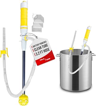 TERA PUMP Battery Powered Outdoor Cooking Oil Filter Pump for Warm Cooking Oil - BPA Free Transfer Pump - TRCOOK03