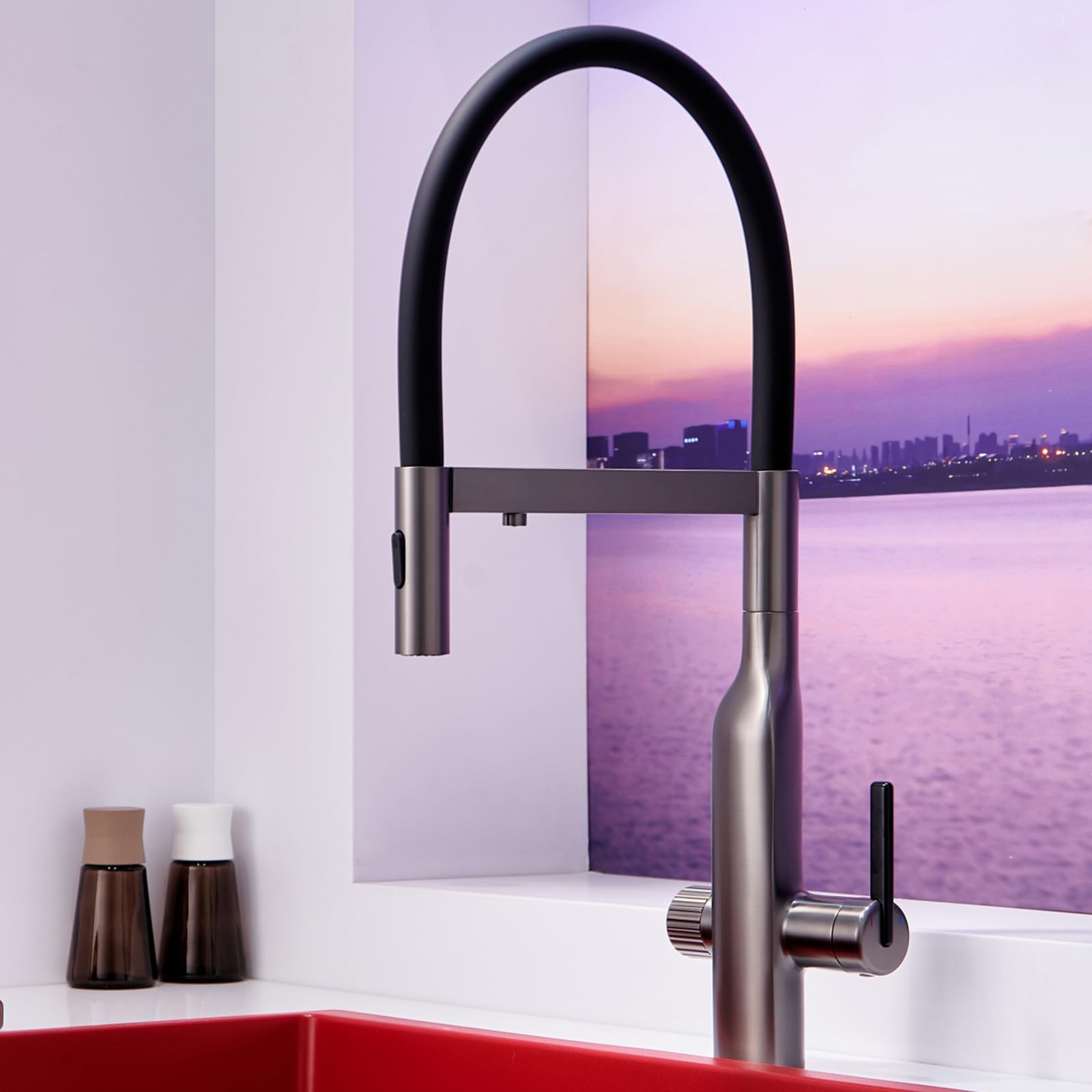 ZYCHSJXA Kitchen Tap Mixer 3 Way Flexible Brass 2 Outlets
