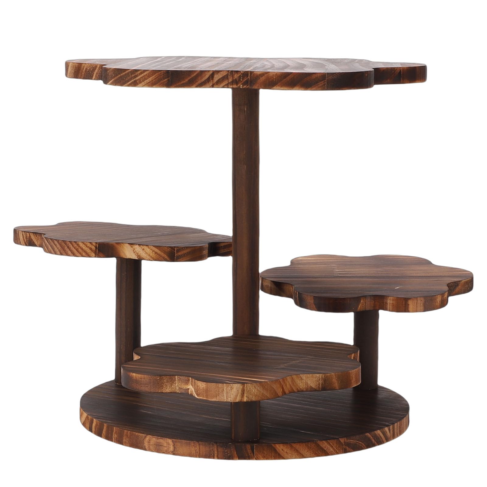 Soporte para Cupcakes con Forma de Flor de 4 Niveles Juego de Mesa de Postre de Madera Ideal para Bodas Cumpleaños y Fiestas Gran Capacidad Soporte para Pasteles y Dulces