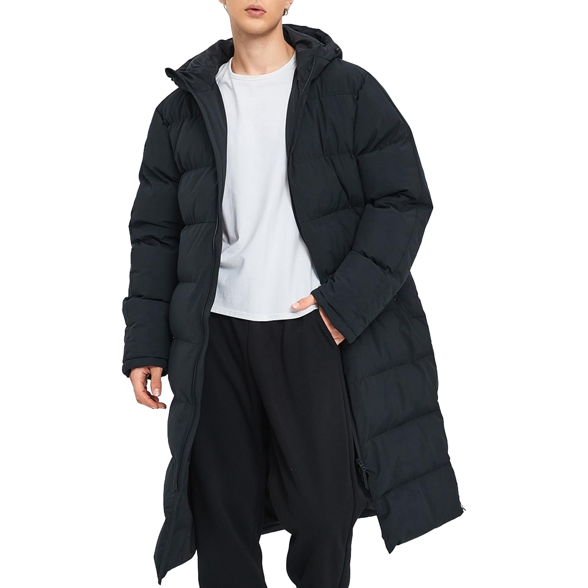 Parka invernale da uomo lungo con cappuccio impermeabile isolato piumino imbottito imbottito caldo piumino piumino parka