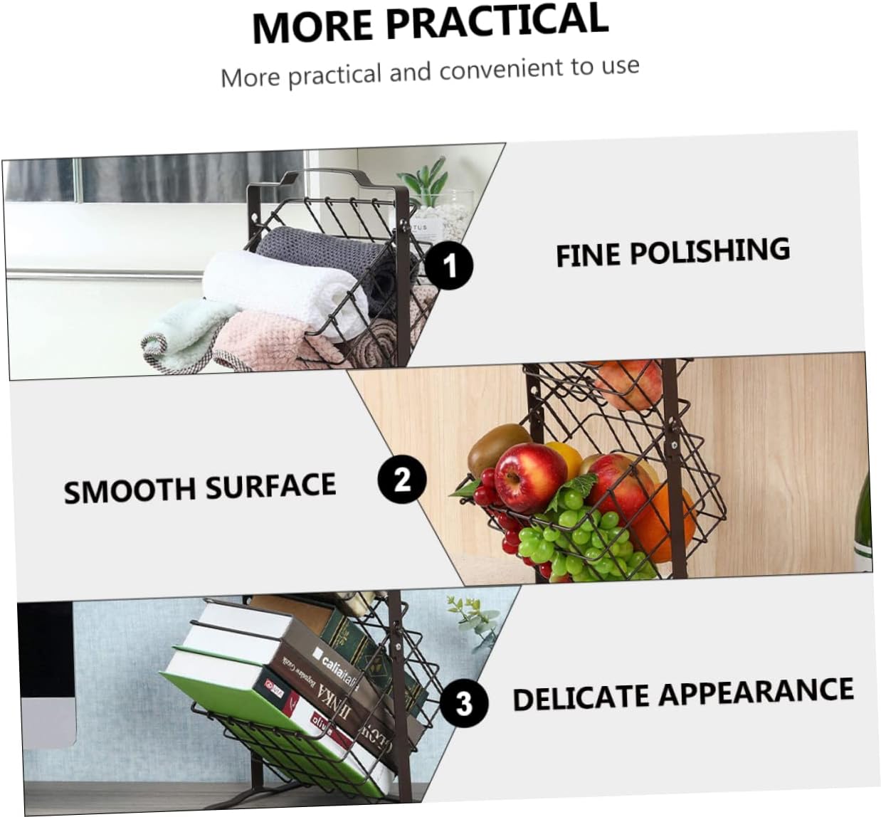 Storage Basket Multi Purpose Snack Holder Kitchen Organizer for Home Material for Fruits Cosmetics and Sundries Storage