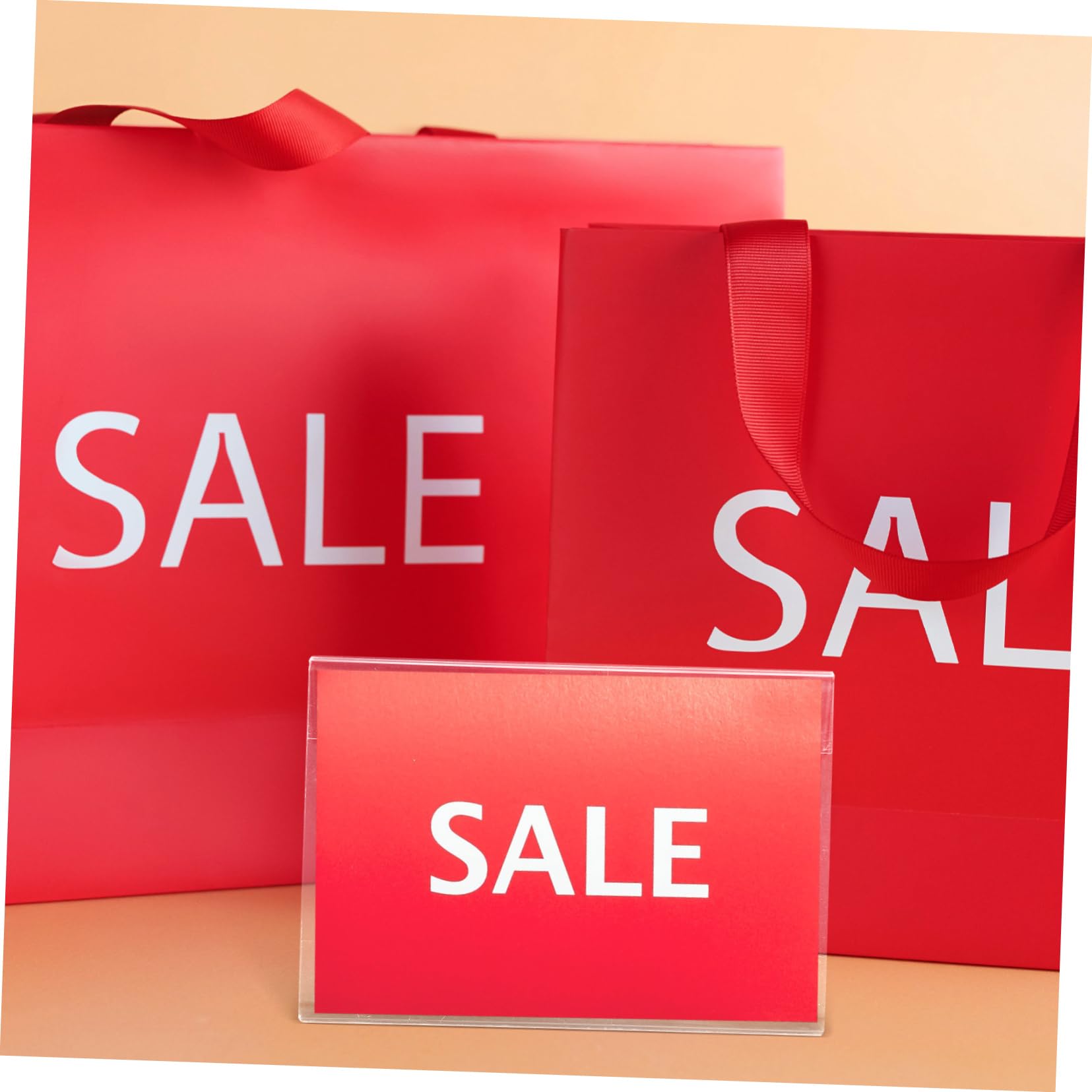 4 Set Supporto Per Cartellini Dei Prezzi Trasparenti Cavalletti Per Cartellini Espositivi Etichetta Del Mercato Giradischi Espositore Per Carte Adesivi Supporti Per 10 pezzi*4