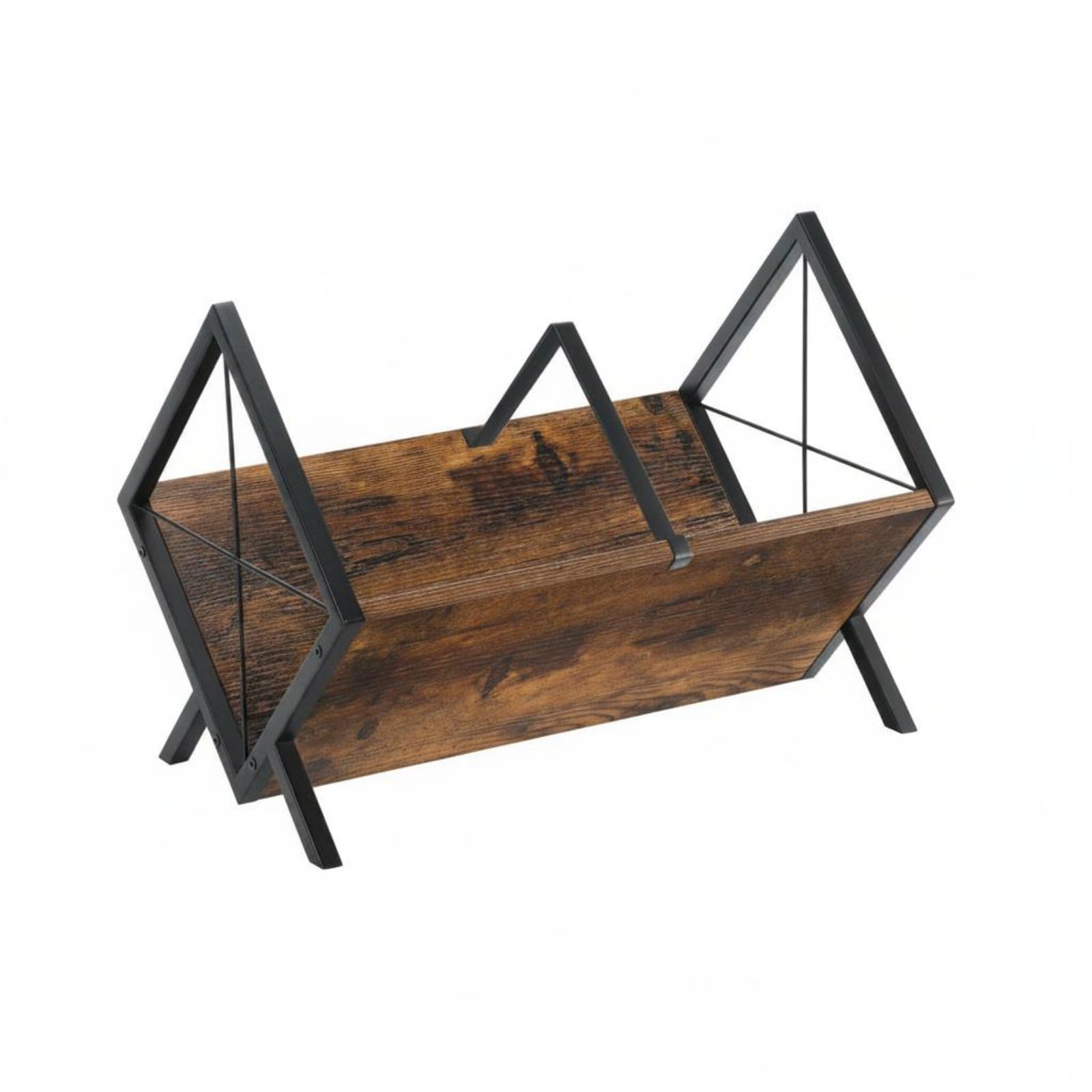 Multi-Functional Vinyl Album Holder Sturdy Frame Stand Retro Design Storage Shelf Modern for Living Room, Office, Brown | Racks Home Organization Household Supplies & Cleaning-image-19
