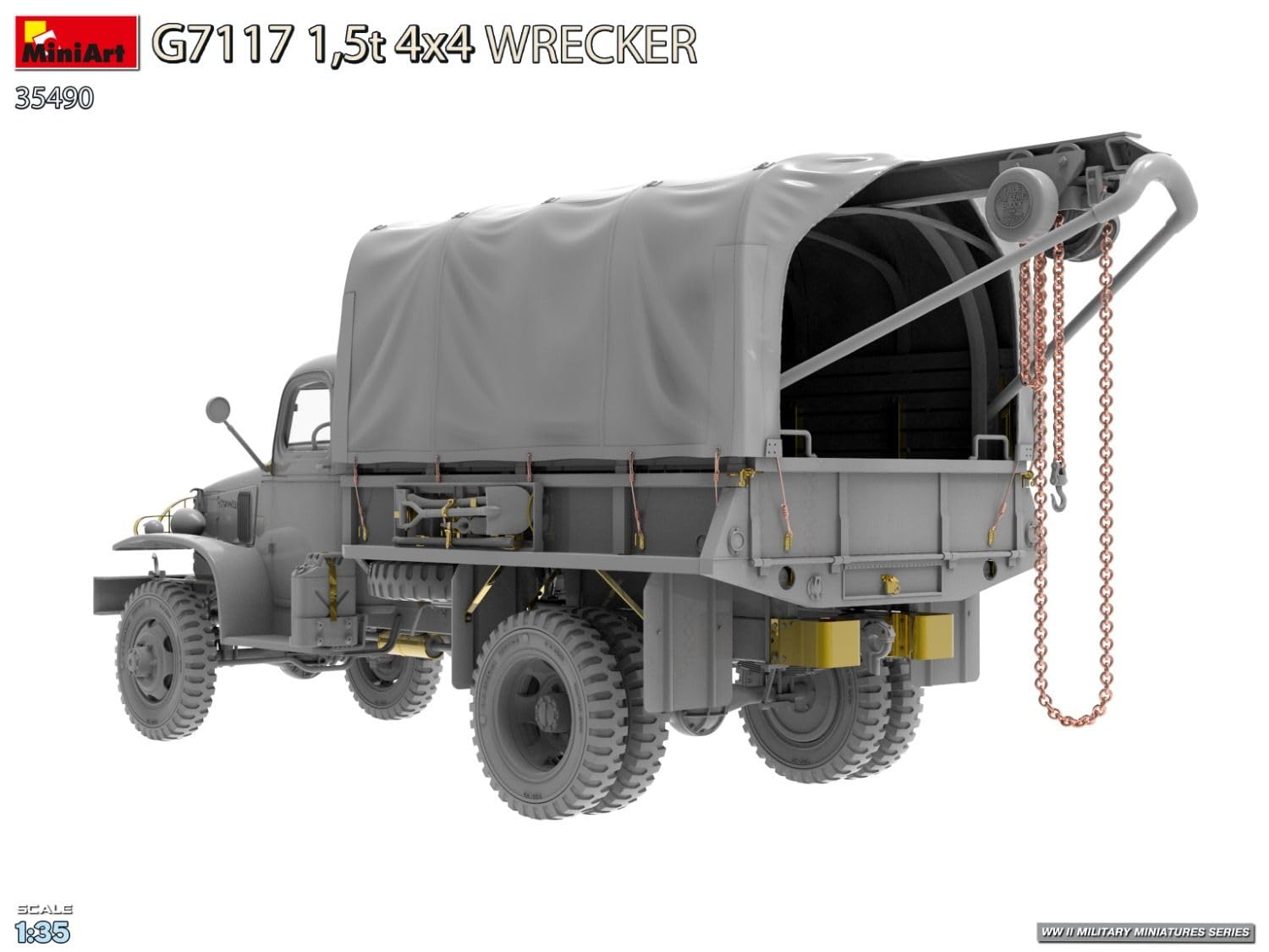 Miniart 1:35 - G7117 1,5t 4x4 Wrecker, Molded Color - Image 4