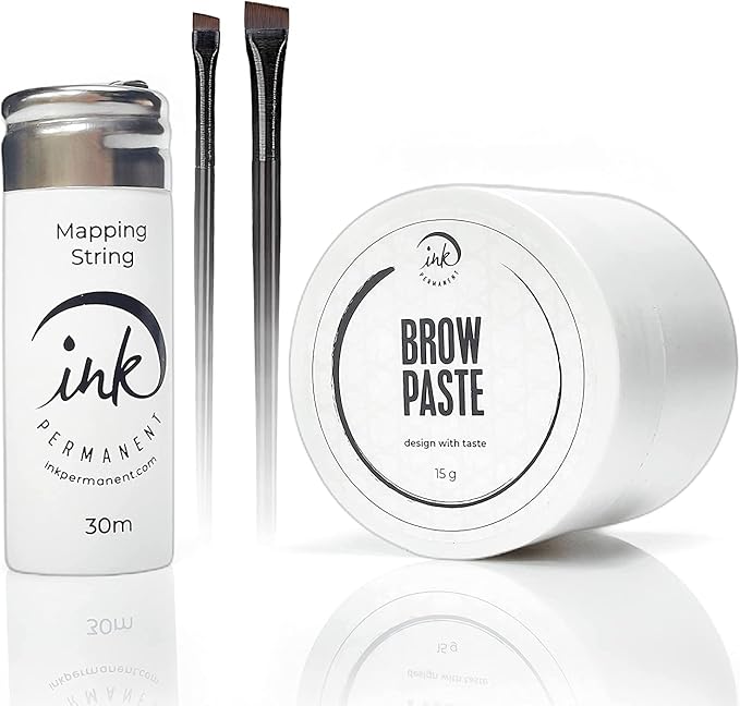 Brow Mapping Kit with White Brow Paste [Large 15g Bottle] White Brow