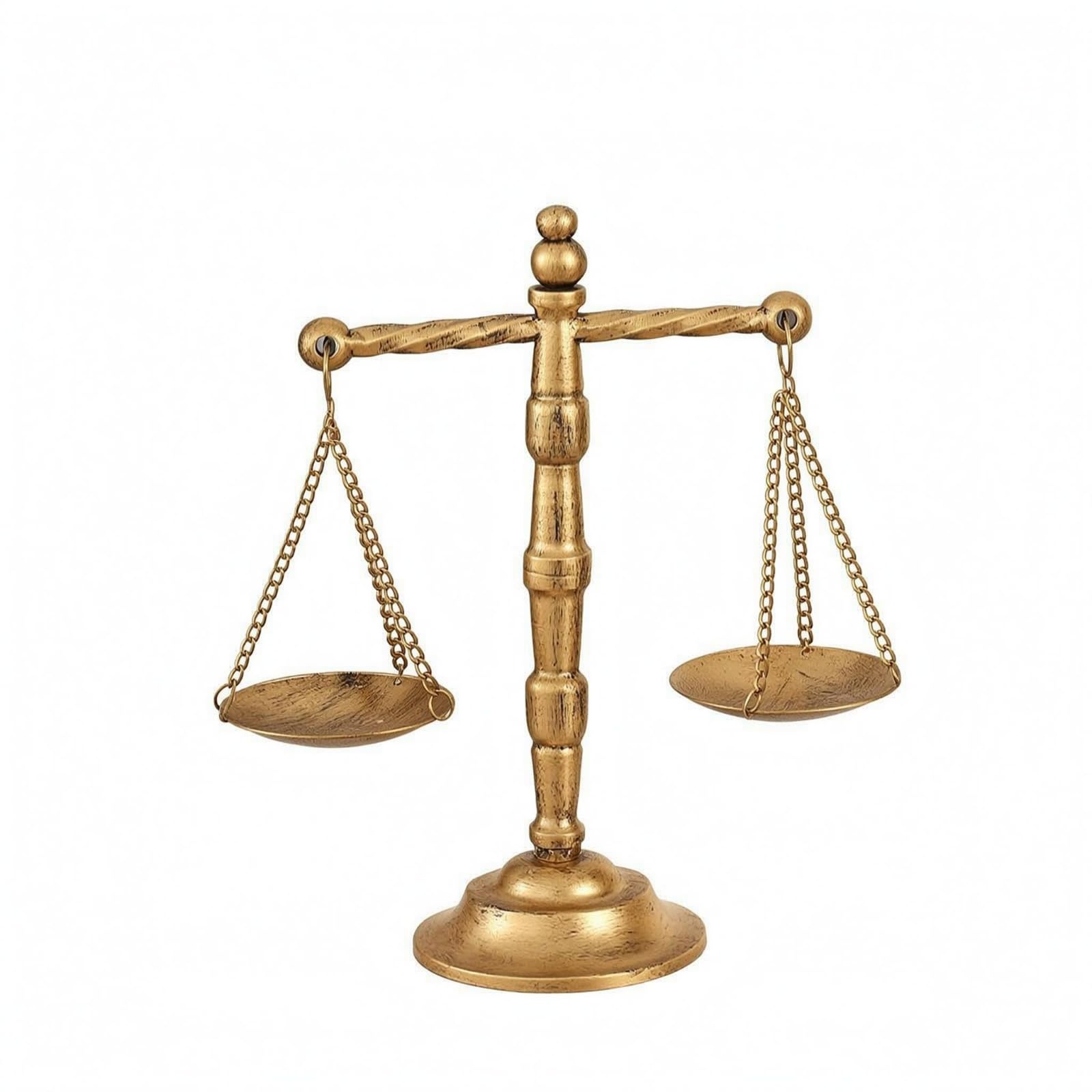 Tabletop Retro Metal Scale Sculpture Weighted Base Vintage Balance Scale Ornament, Hanging Ring-image-20