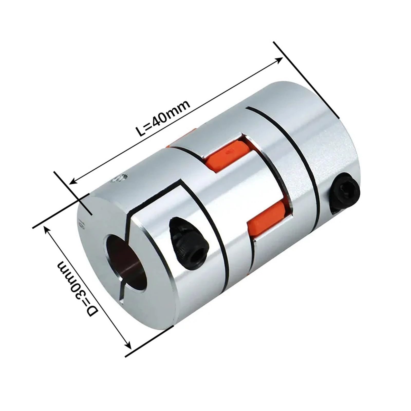 Connecteur d'accouplement d'arbre flexible en aluminium D30L40 à six mâchoires CNC 6/6,35/8/10/12/12,7/14/16 mm, 1 pièce(6.35x14)