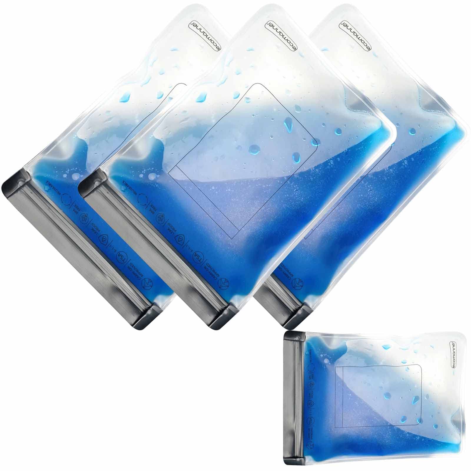 4 Pack TSA Approved Toiletry Bag Leak Proof Zipper Free, TSA Toiletry Bag Clear Quart Size for Travel Carry-on (2 Small and 2 Large Size)