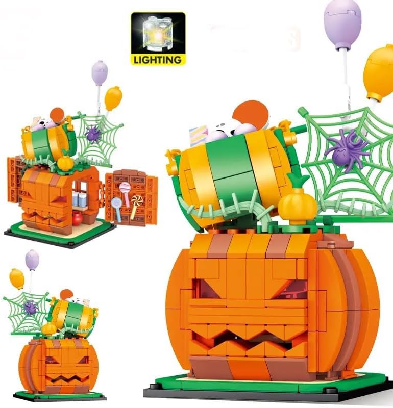 Miniatura 2 de General Jim's Juego de bloques de construcción de ciudad modular de calabaza de Halloween, gran regalo para entusiastas de la construcción de