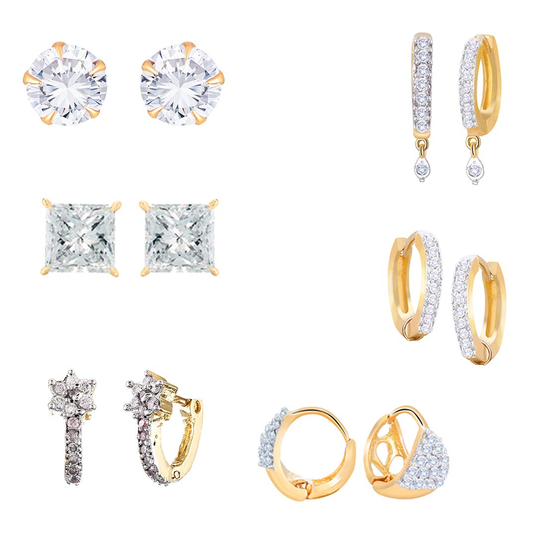 ZENEME American Diamond studs & cuffs combo wearable for all the women & girls. A classic yet must-have set of 6 stylish tops. ZENEME American Diamond studs & cuffs combo wearable for all the women & girls. A classic yet must-have set of 6 stylish tops.