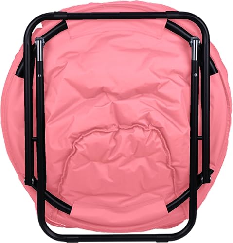 Miniatura 8 de Silla rosa con forma de platillo para mujeres y niñas, silla plegable con luna para dormitorio, sala de estar, lectura (rosa, 23.6 x 22 x 29.5