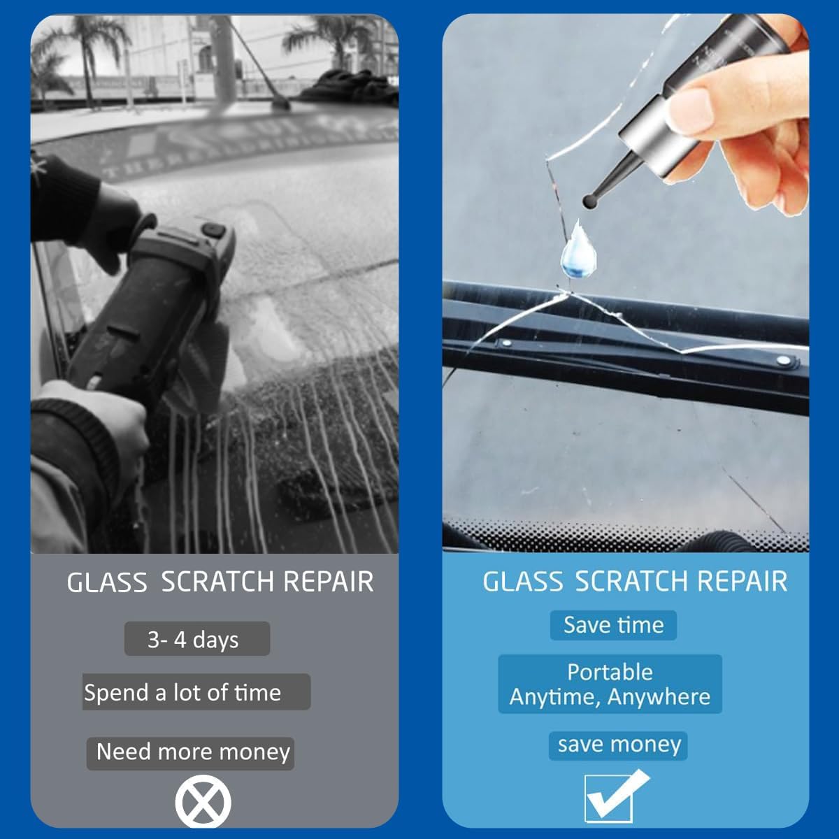 Amazon.com: Windshield Crack Repair Kit, 2 Bottles Nano Glass