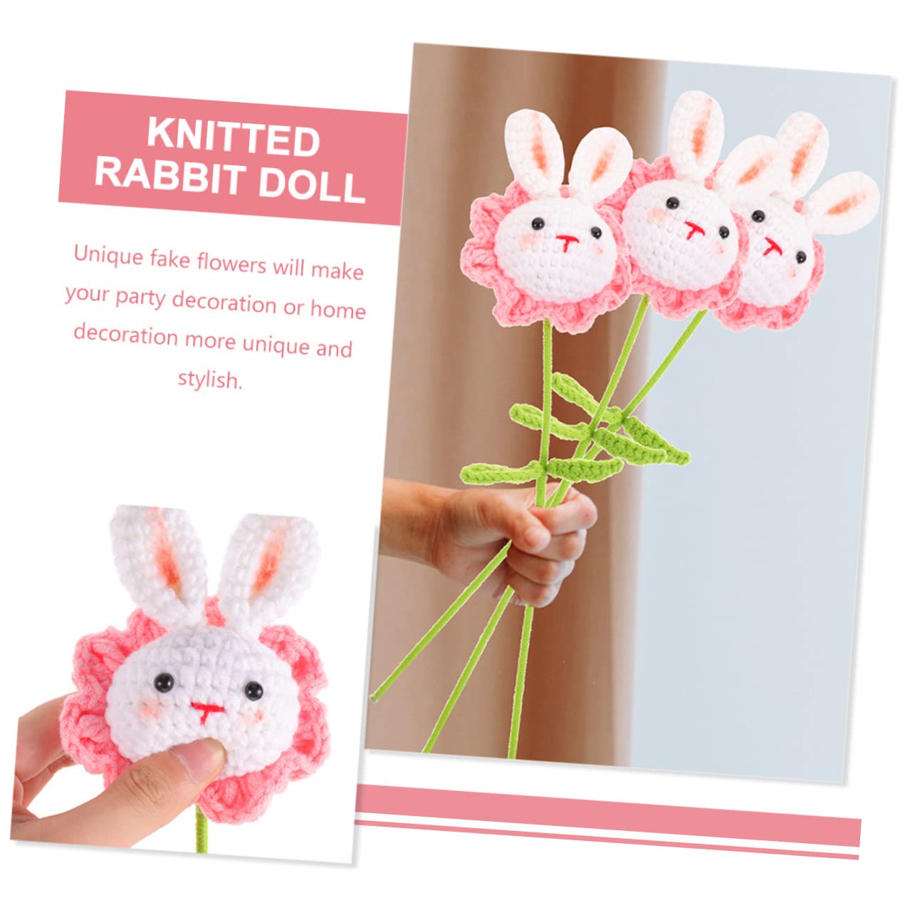 STOBAZA 6pezzi Bouquet All Uncinetto Con Decorazioni Per Compleanni Ed Festivi Mano Artificiali e