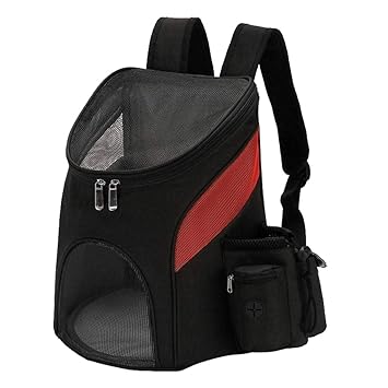 Street27 Pet Carrier Backpack Adjustable Pet Cat Dog Travel Bag Red Black L