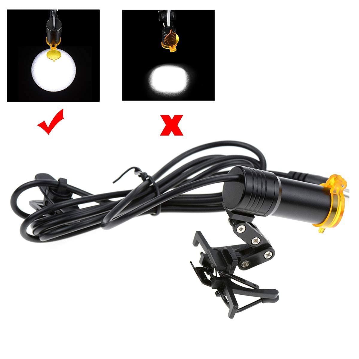 Lupa con Luz LED 5W Portátil con Clip de Metal para Lupas Binoculares