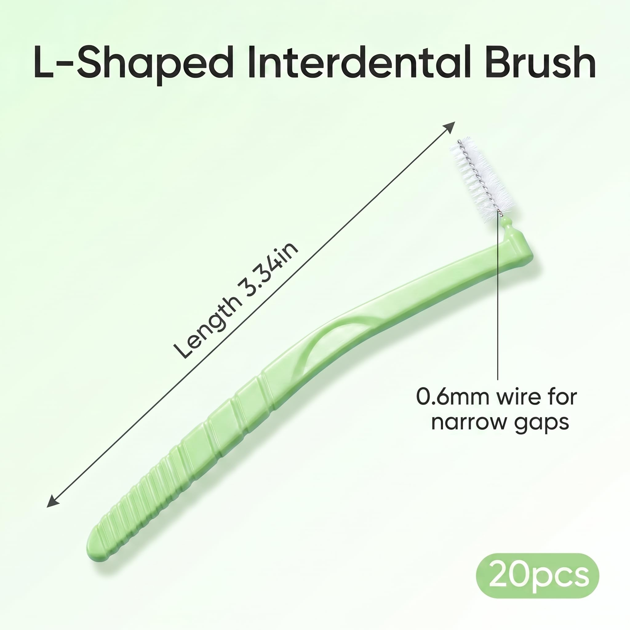 20 Stück Interdentalbürsten, Interdentalbürste 0,6 mm Zahnzwischenraumbürsten Gründliche Reinigung Abgewinkelter Bürstenkopf Leichten Zugang Schonend Zahnfleisch Tägliche Mundhygiene Zahnpflege